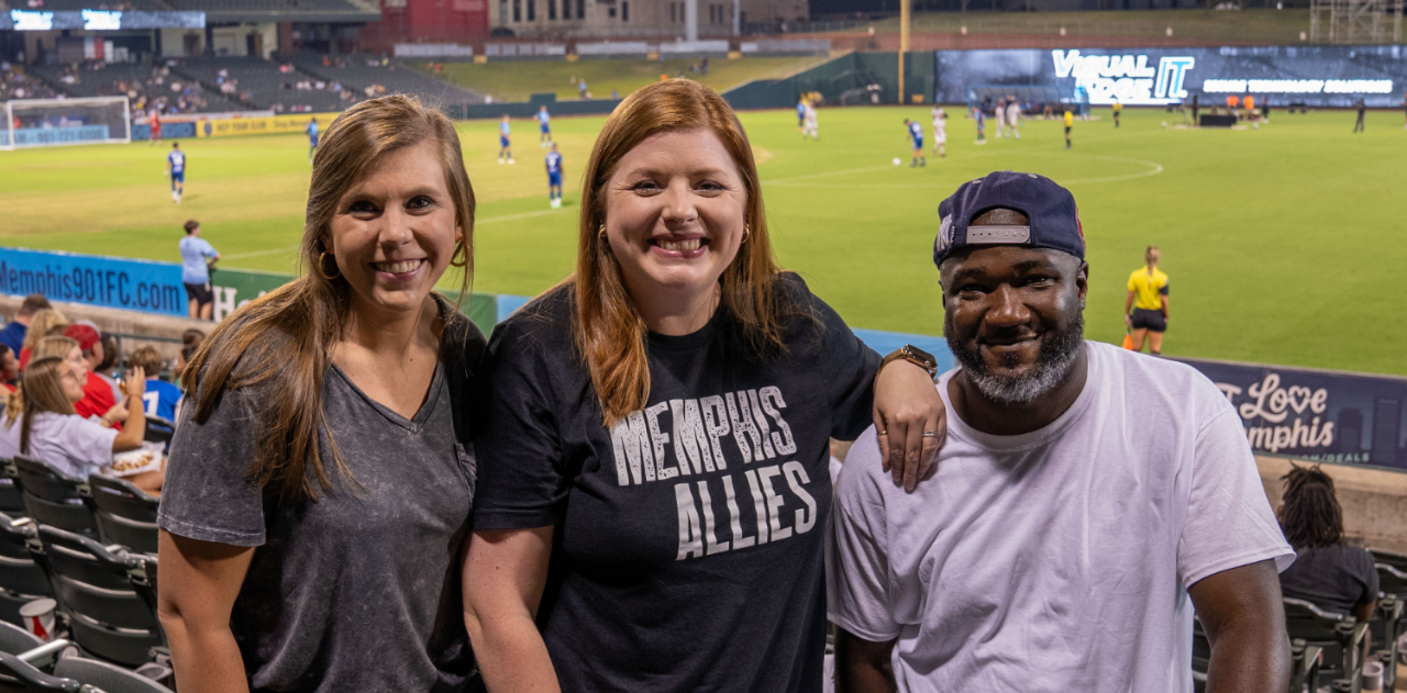 Memphis Allies team wearing orange t-shirts for gun violence awareness