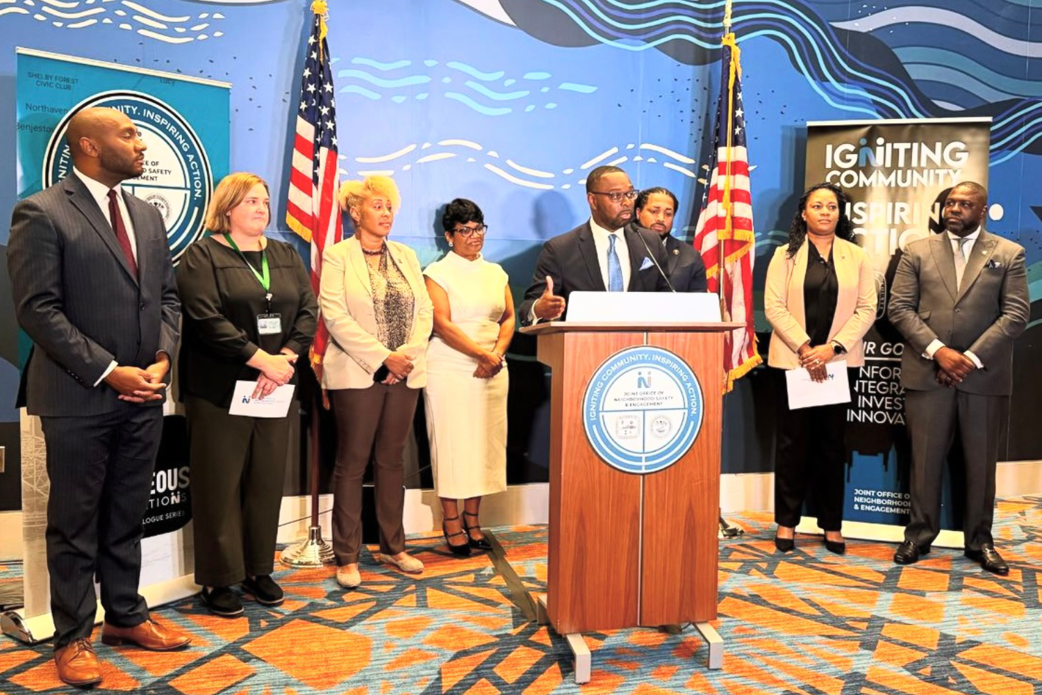 Memphis Allies team wearing orange t-shirts for gun violence awareness